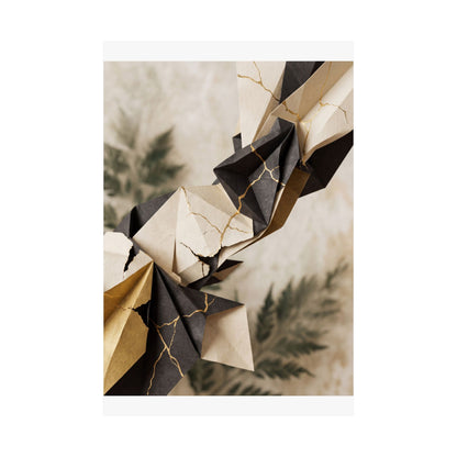 Kintsugi Paper Fold in Overcast | Broken Beauty Wall Art Print