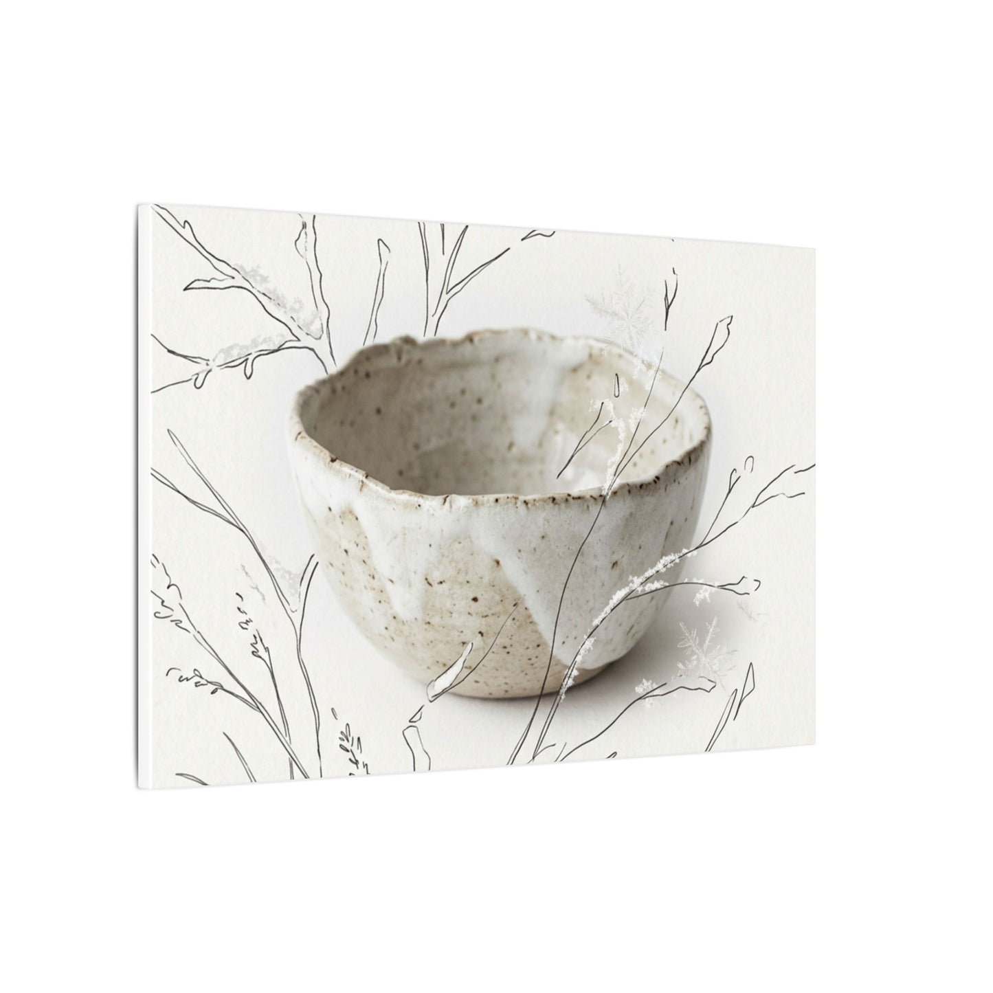 Neutral Ceramic Bowl Canvas Art - Minimal Line Japandi