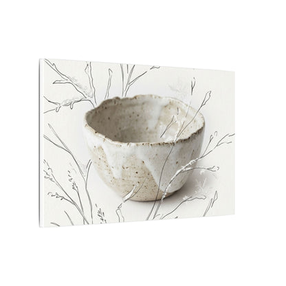 Neutral Ceramic Bowl Canvas Art - Minimal Line Japandi