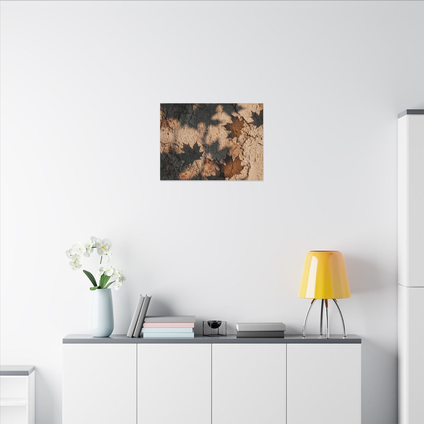 Cozy Shadow Play Canvas Art - Texture Japandi