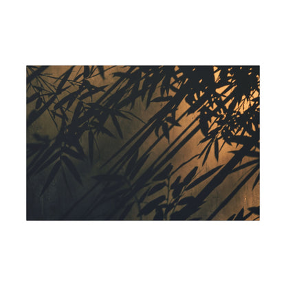 Sophisticated Shadow Play Canvas Art - Shadow Zen Dark Japandi Art Print