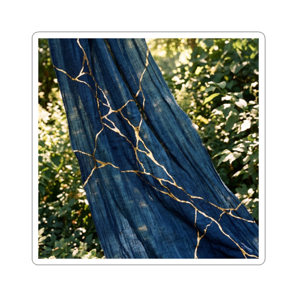 Silk Drape Sticker | Summer Kintsugi Gold Repair Art Art Print