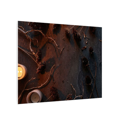 Dried Flowers Canvas Art | Winter Dark Japandi Moody Minimal Art