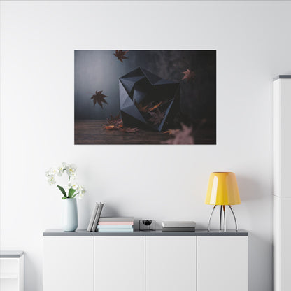 Dark Japandi Paper Fold in Dawn | Shadow Zen Canvas Art