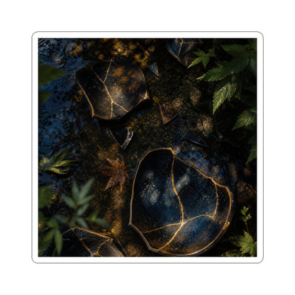 Broken Pottery Sticker | Summer Dark Japandi Shadow Zen Art