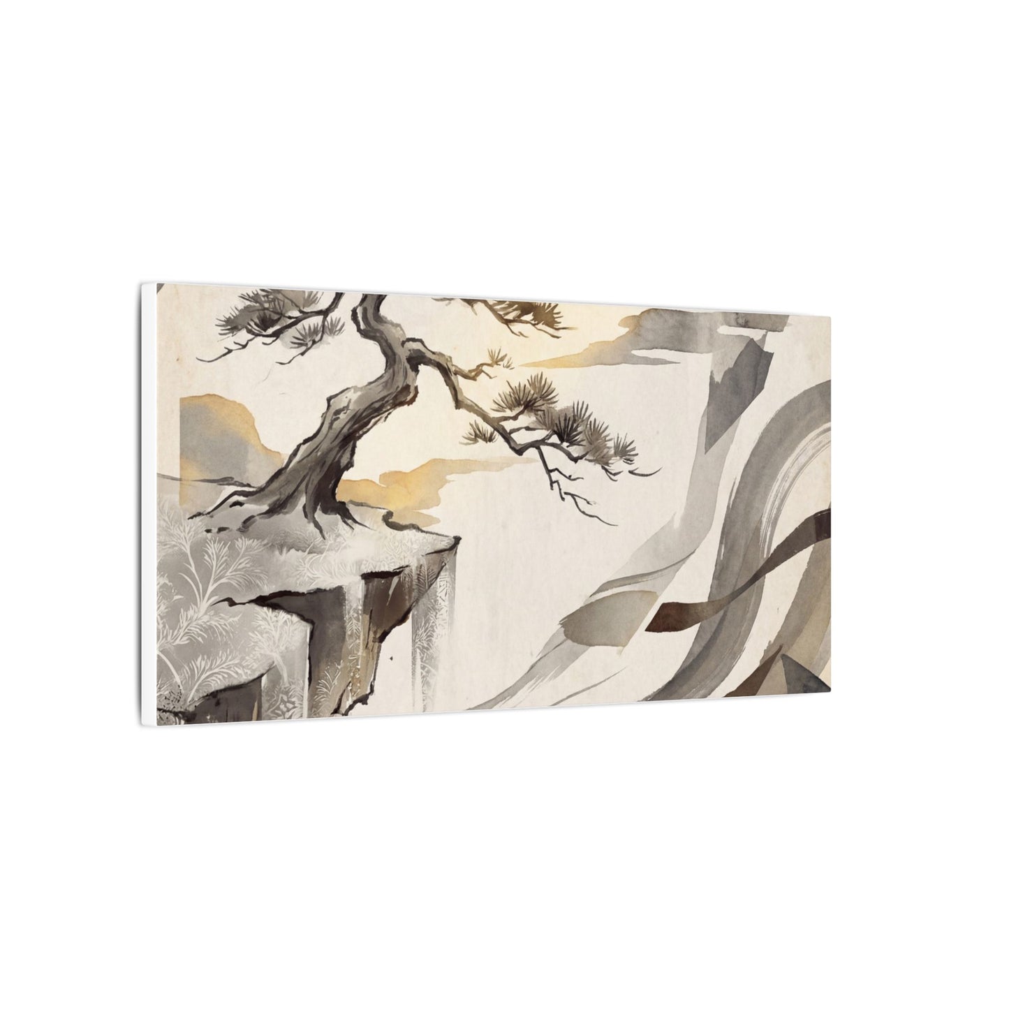 Golden Hour Pine Tree Canvas Art - Japandi Seijaku