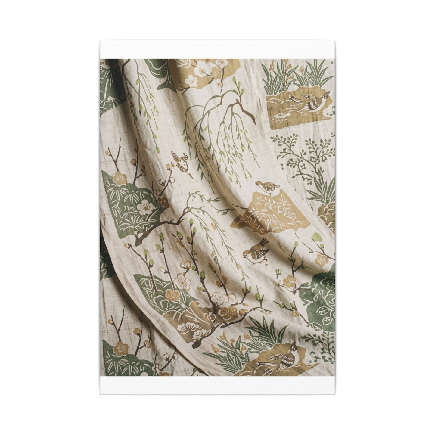 Silk Drape Canvas Art | Spring Japandi Japanese Pattern Art