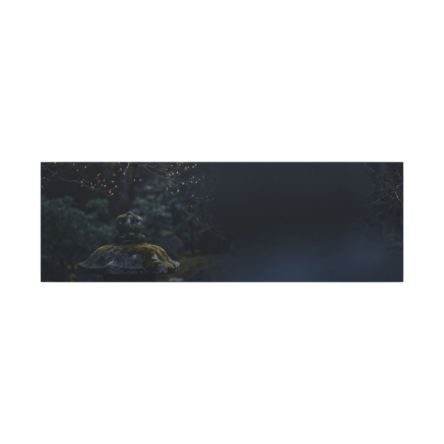 Spring Stone Lantern Moody Minimal Canvas Art | Bold Decor
