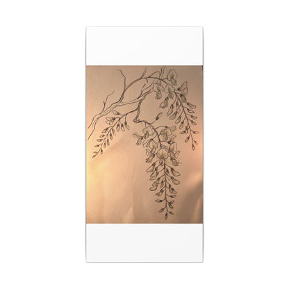 Japandi Wisteria in Candlelight | Minimal Line Canvas Art