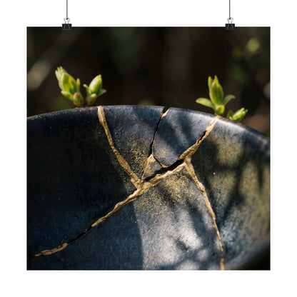 Spring Broken Pottery Shadow Zen Wall Art Print | Moody Decor