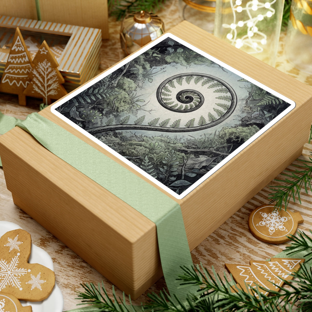 Dawn Fern Unfurling Sticker - Zen Seijaku Art Print