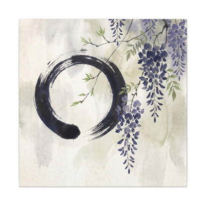 Wisteria Enso Canvas Art | Serene Zen Art