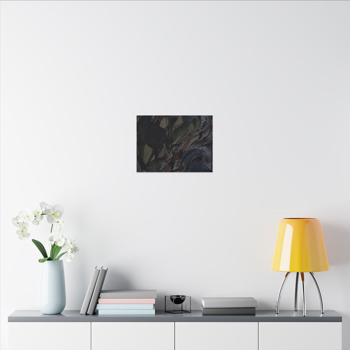 Shadow Play Winter Canvas Art | Dark Japandi Luxurious Design