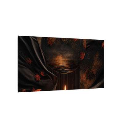 Silk Drape Autumn Canvas Art | Dark Japandi Moody Design