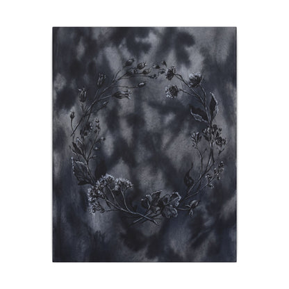 Dried Flowers Canvas Art | Winter Dark Japandi Shadow Zen Art