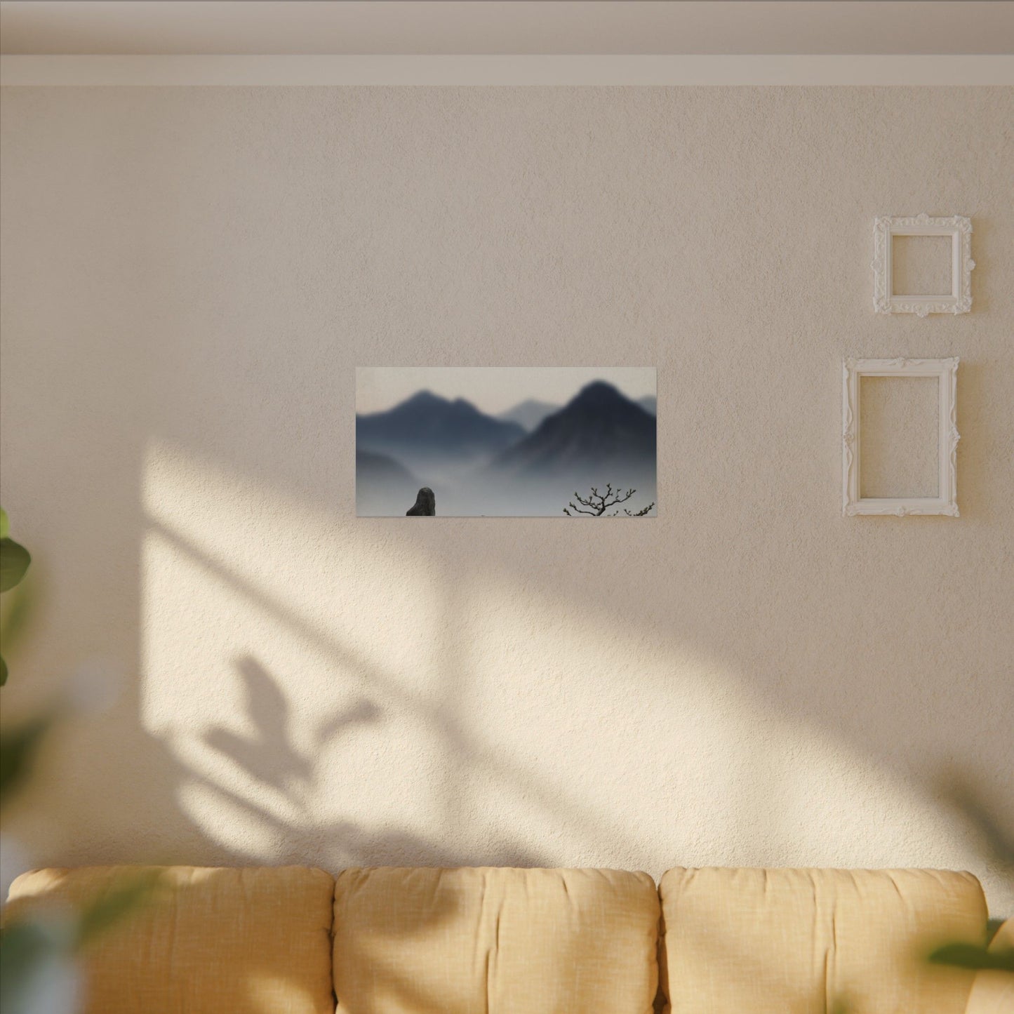 Mountain Mist Karesansui Canvas Art | Contemplative Zen Art