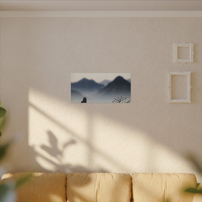 Mountain Mist Karesansui Canvas Art | Contemplative Zen Art