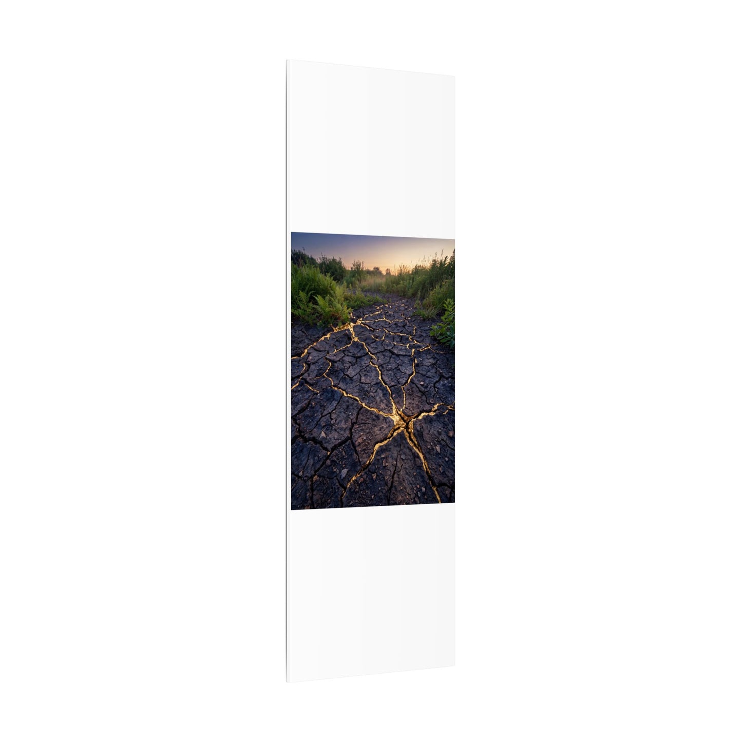 Cracked Earth Canvas Art | Summer Kintsugi Crackle Gold Art