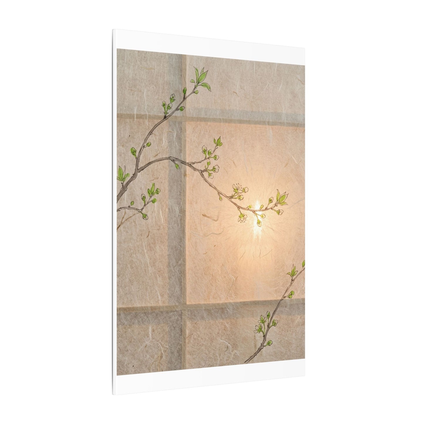 Shoji Screen Canvas Art | Spring Japandi Minimal Line Art