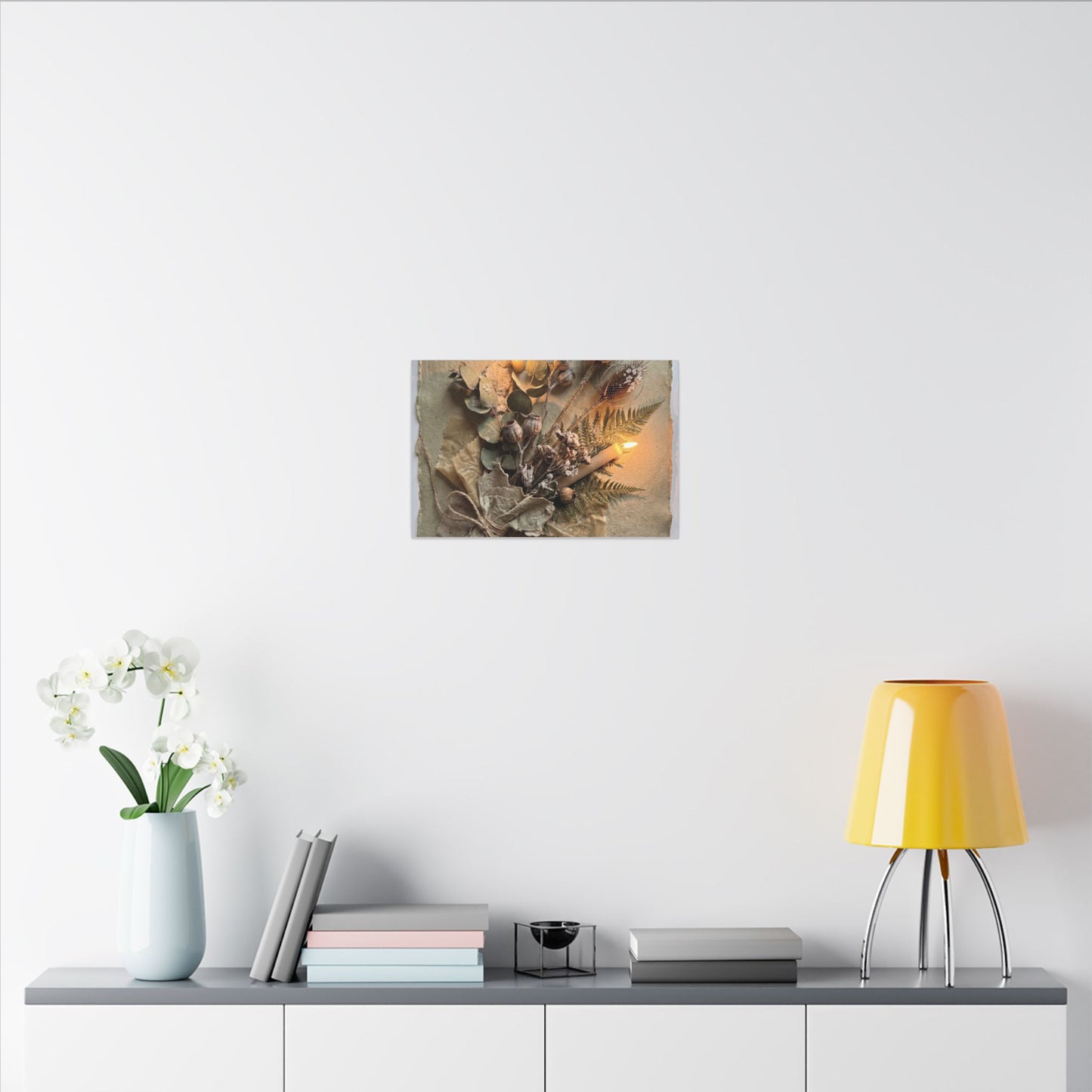 Dried Flowers Texture Canvas Art | Warm Japandi Art