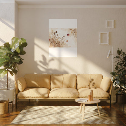Dried Flowers Canvas Art | Autumn Japandi Watercolor Art