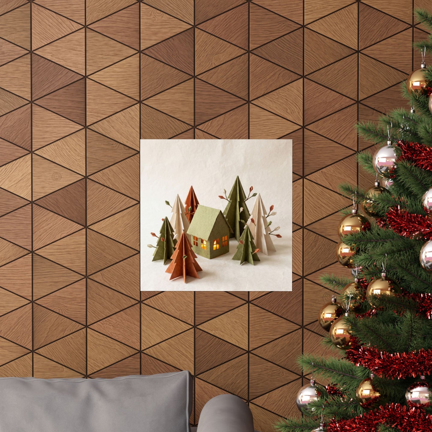 Spring Paper Fold Forest Whimsy Wall Art Print | Nostalgic Decor