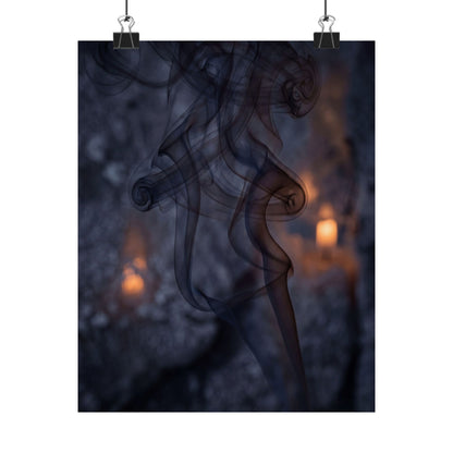 Bold Incense Smoke Wall Art Print - Shadow Zen Dark Japandi