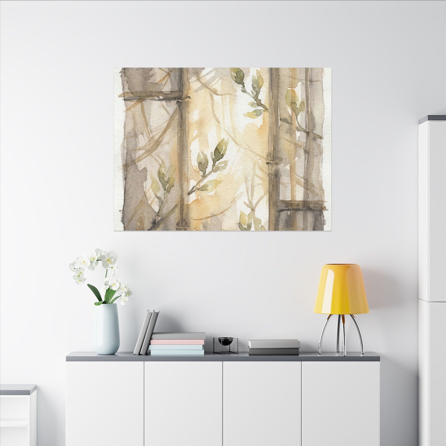 Shoji Screen Spring Canvas Art | Japandi Cozy Design