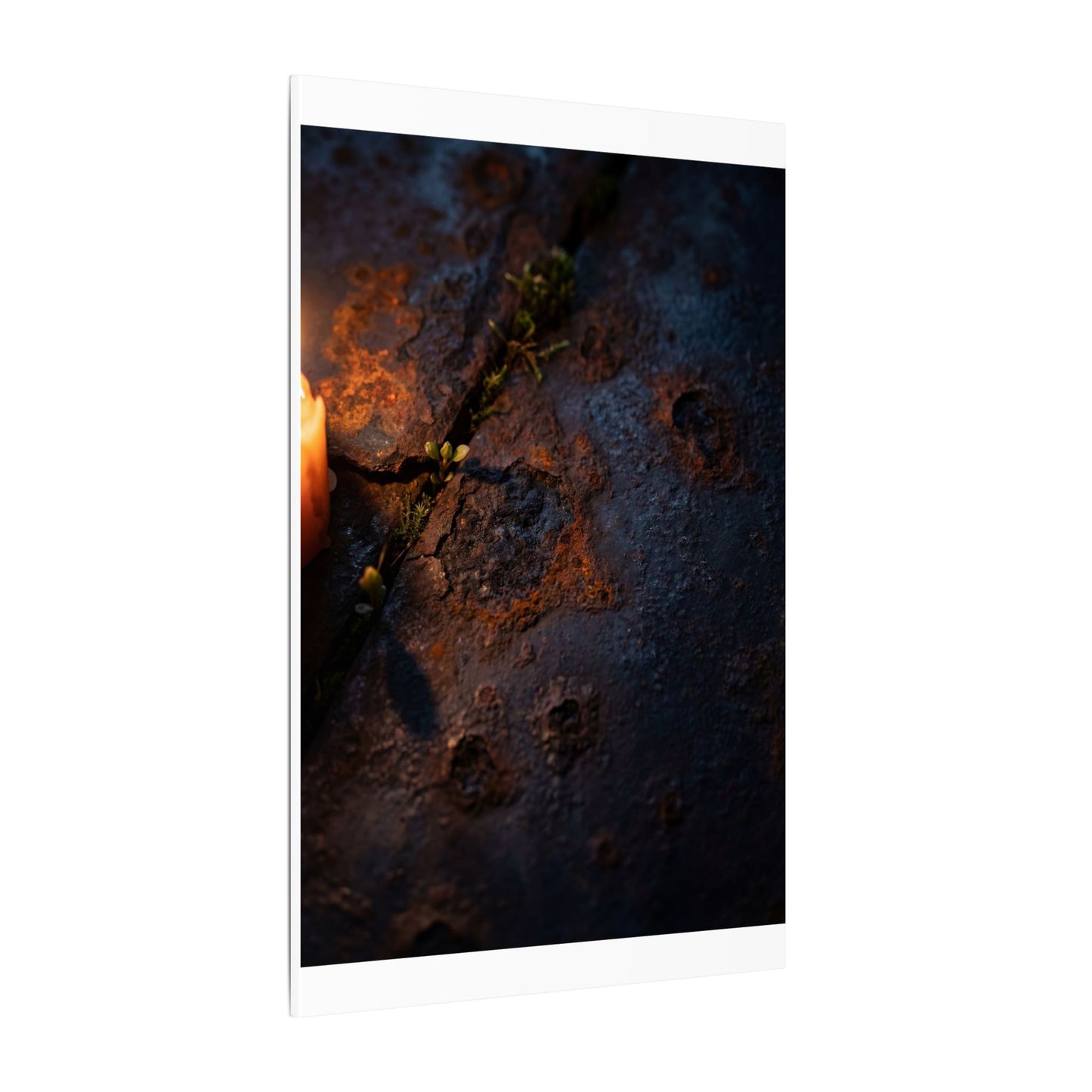 Candlelight Rust Patina Canvas Art - Dark Japandi Ma