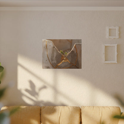 Golden Hour Broken Pottery Canvas Art - Japandi Kanso
