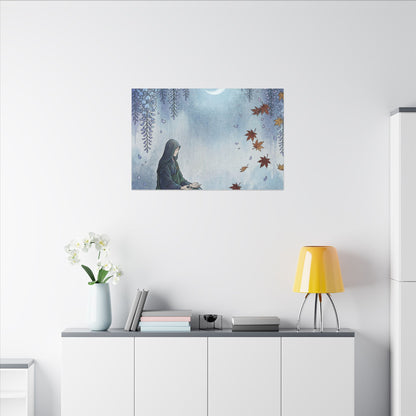 Zen Wisteria in Moonlight | Ukiyo E Inspired Canvas Art