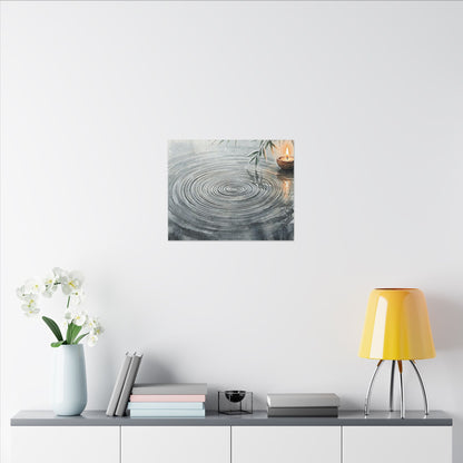 Water Ripple Sumi E Canvas Art | Calm Zen Art
