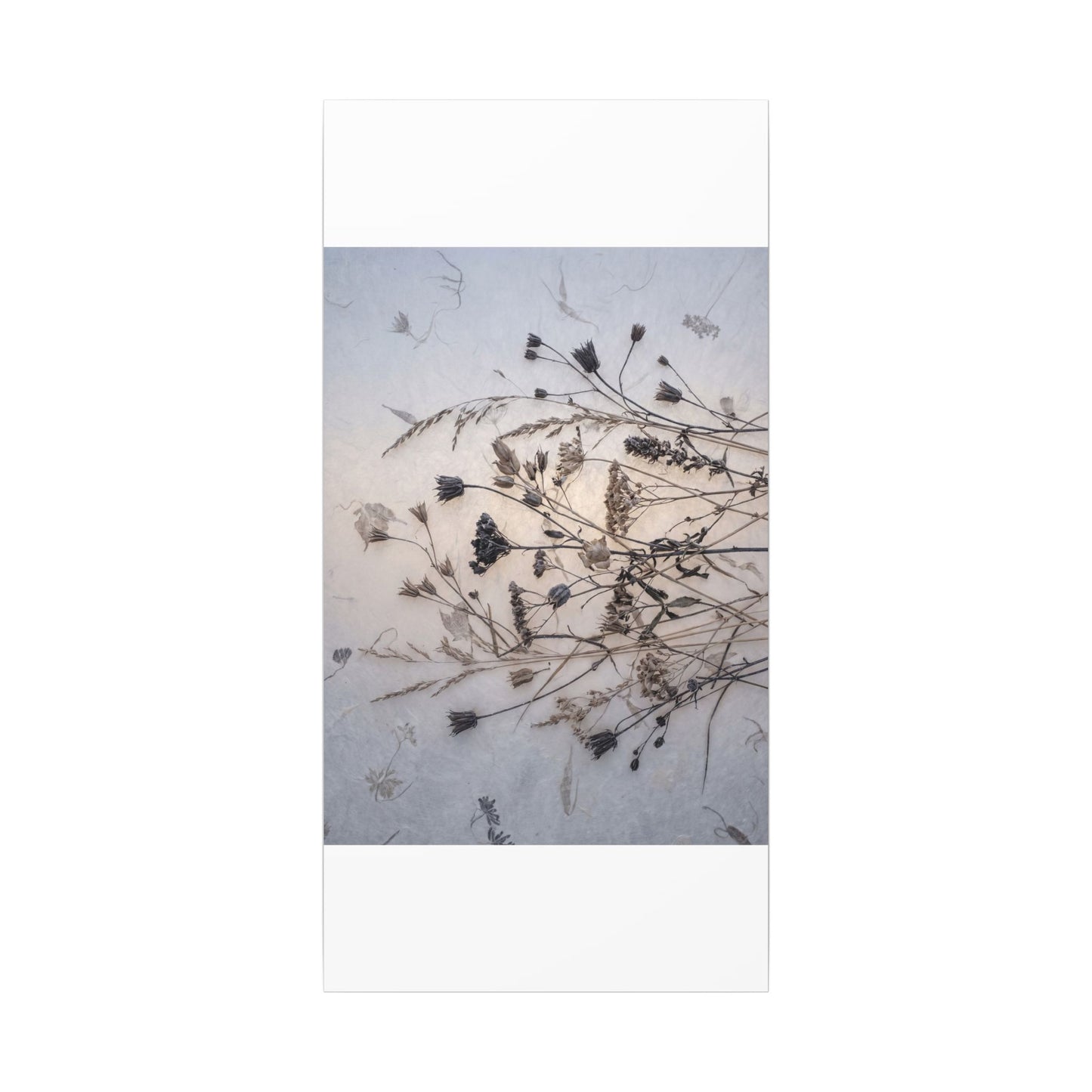 Elegant Dried Flowers Canvas Art - Japanese Pattern Japandi