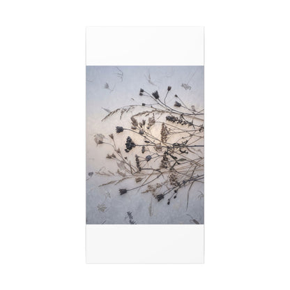 Elegant Dried Flowers Canvas Art - Japanese Pattern Japandi