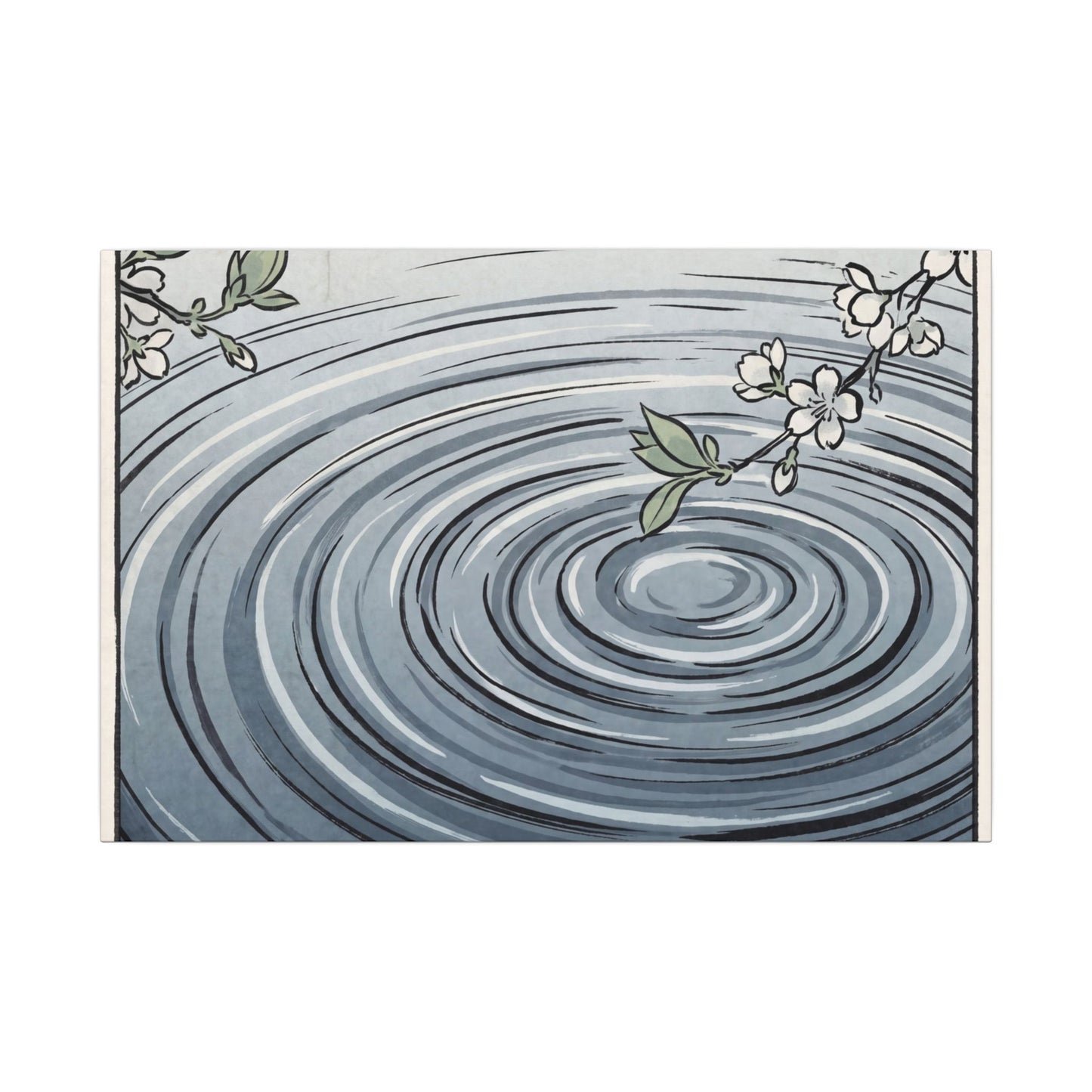 Calm Water Ripple Canvas Art - Ukiyo E Inspired Zen