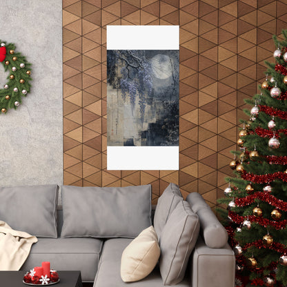Moonlight Wisteria Wall Art Print - Japandi Seijaku