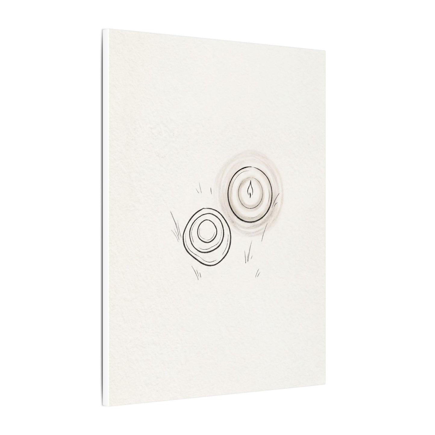 River Stones Canvas Art | Winter Japandi Minimal Line Art