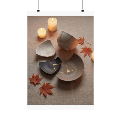 Broken Pottery Autumn Wall Art Print | Japandi Neutral Design Art Print