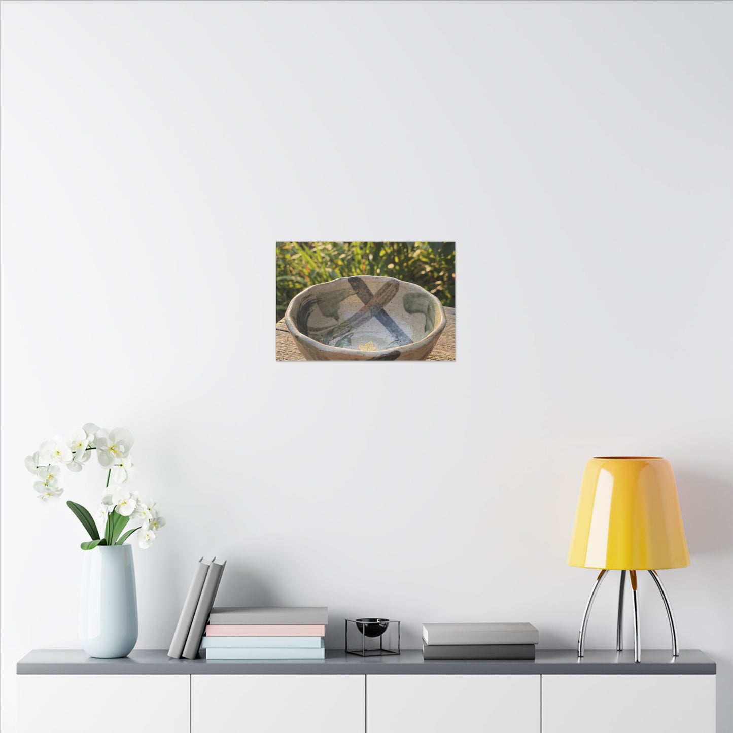 Earthy Ceramic Bowl Canvas Art - Japanese Pattern Japandi