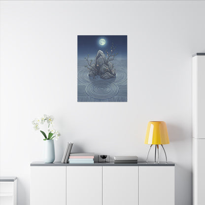 Spring Rock Garden Ukiyo E Inspired Canvas Art | Tranquil Decor