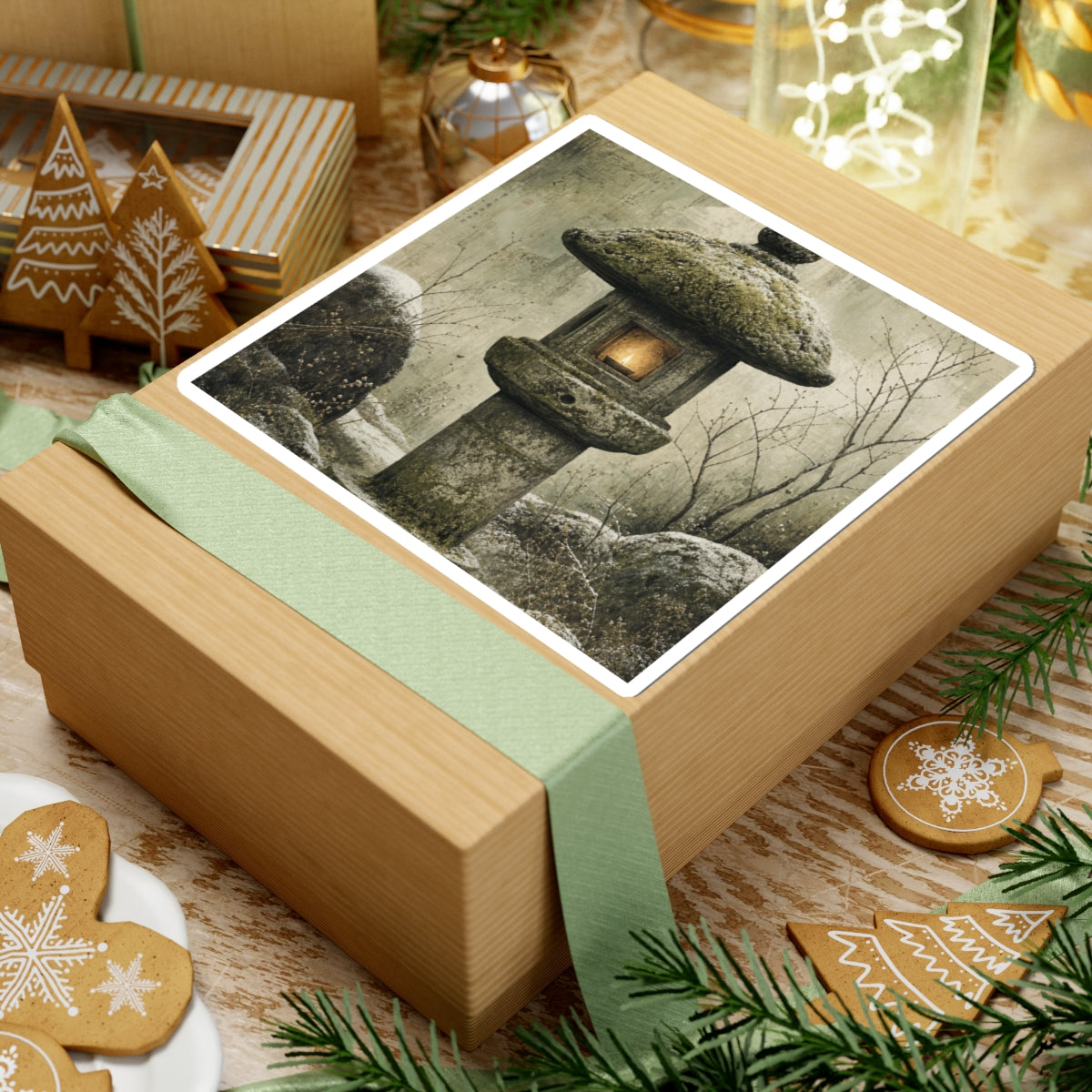 Ma Stone Lantern Sticker - Japandi Texture