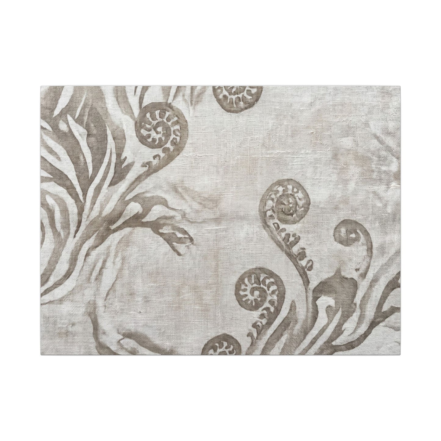 Japandi Fern Unfurling in Overcast | Japanese Pattern Canvas Art Art Print