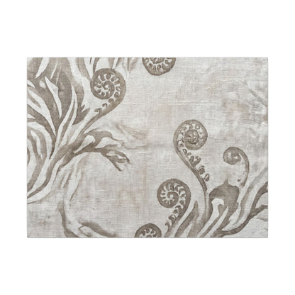 Japandi Fern Unfurling in Overcast | Japanese Pattern Canvas Art Art Print