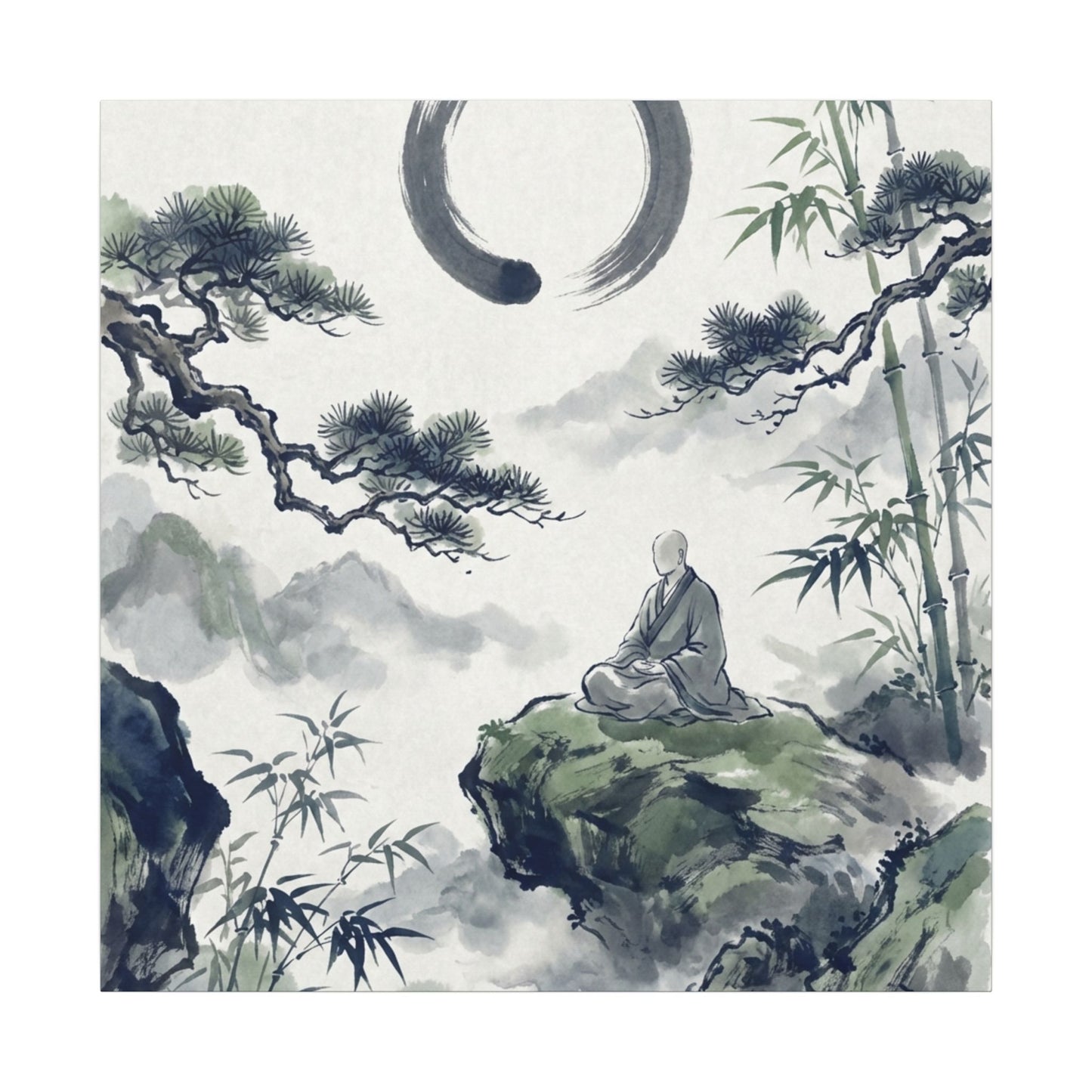 Zen Sumi-e Canvas Art