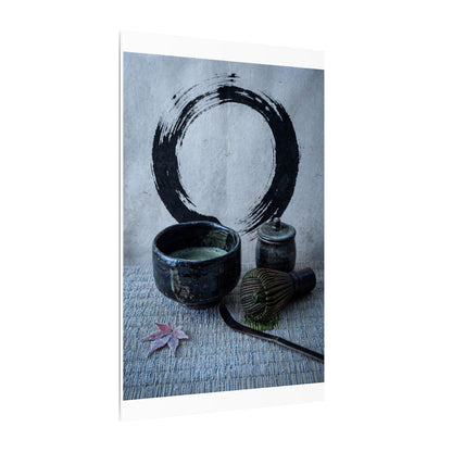 Tea Ceremony Canvas Art | Winter Zen Enso Art