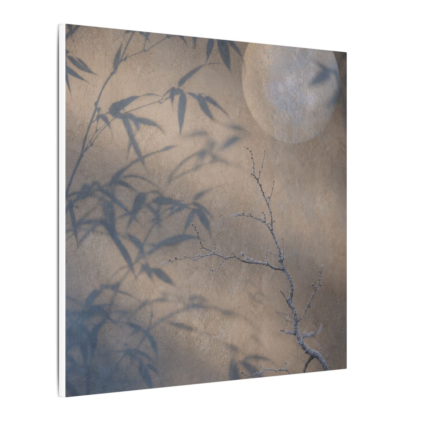 Shadow Play Canvas Art | Winter Japandi Japanese Pattern Art