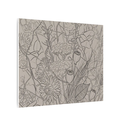 Summer Dried Flowers Minimal Line Canvas Art | Elegant Decor