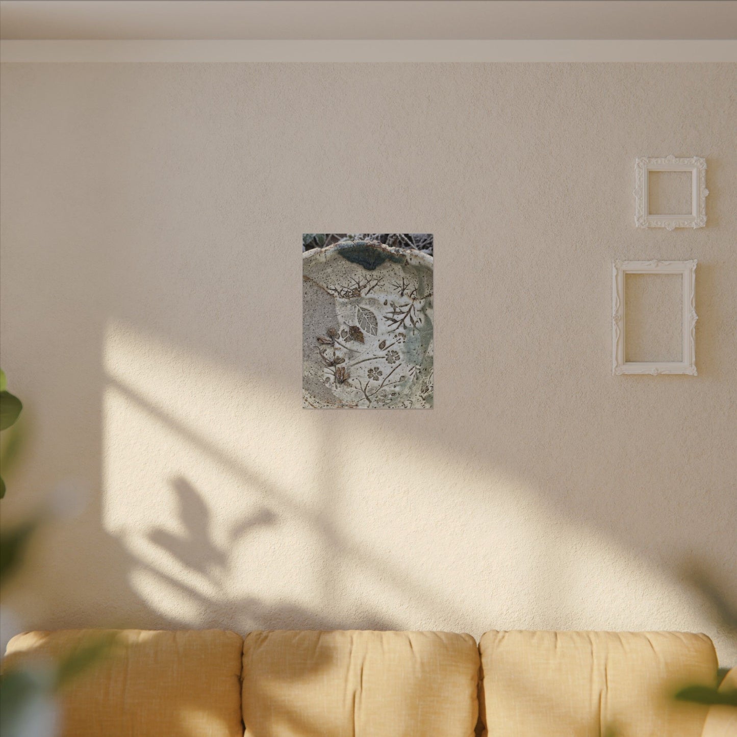Ceramic Bowl Winter Canvas Art | Japandi Earthy Design