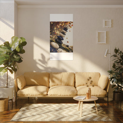Ma River Stones Canvas Art - Kintsugi Gold Vein