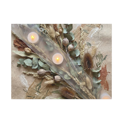 Candlelight Dried Flowers Canvas Art - Japandi Kanso